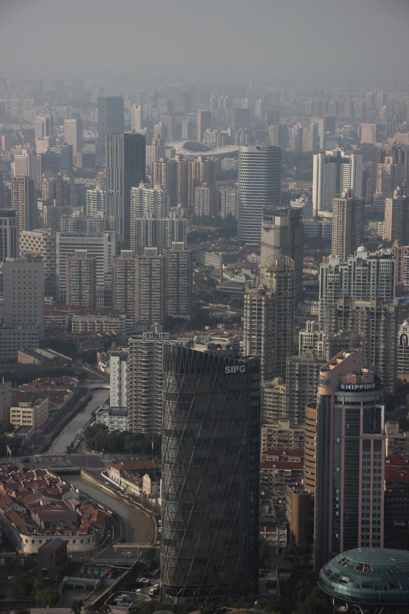 Looking out from Oriental Pearl