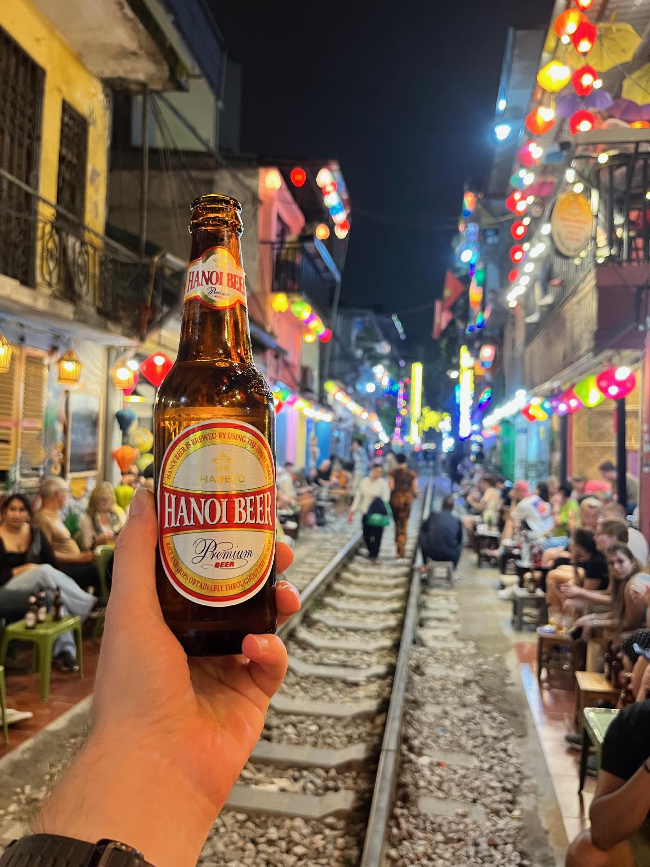 Hanoi beer in Train Street