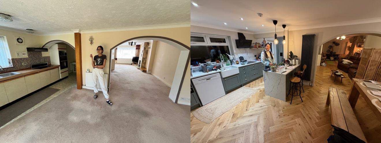 Kitchen before and after